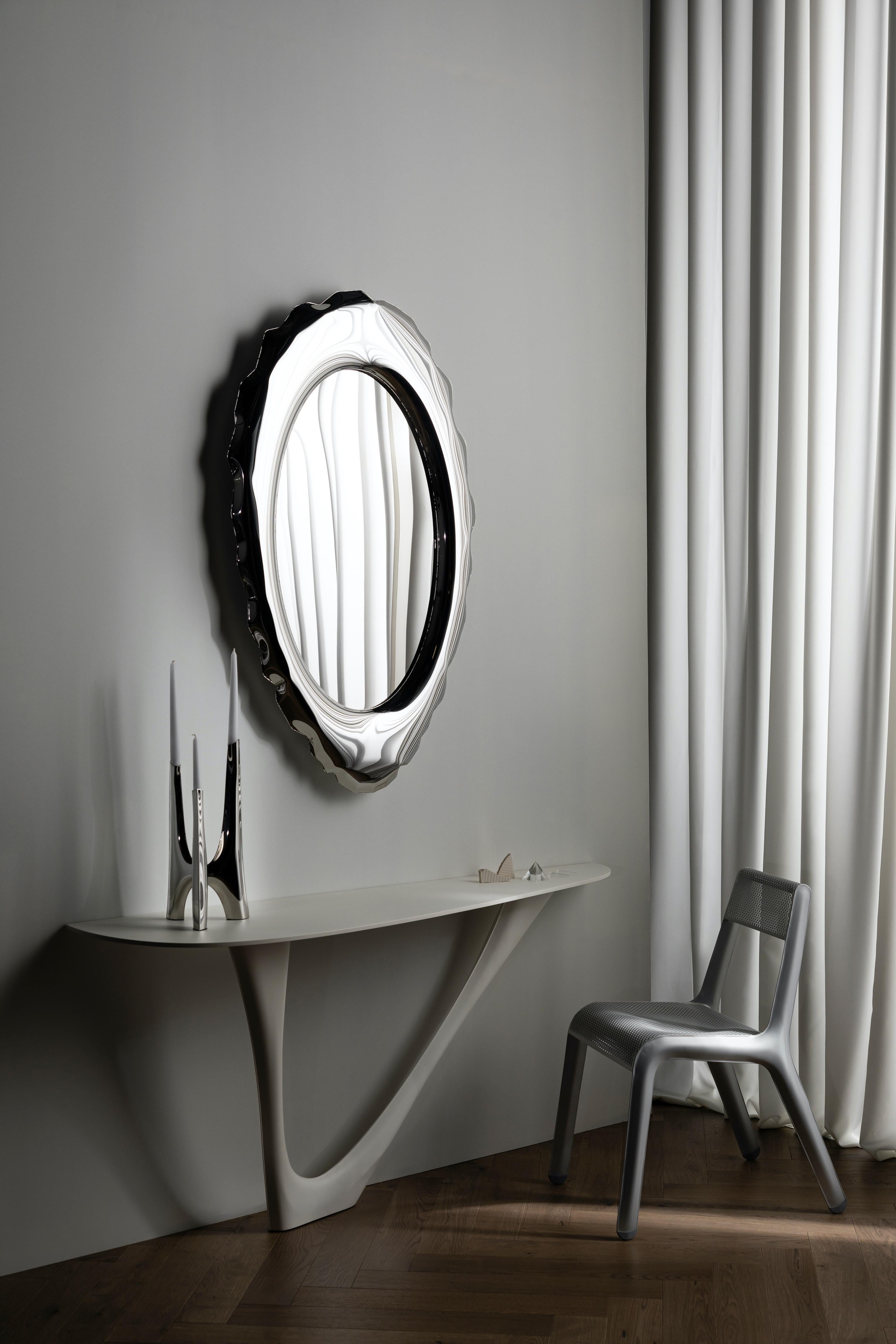 Polished Contemporary Wall Mirror 'Silex' by Zieta, Stainless Steel For Sale