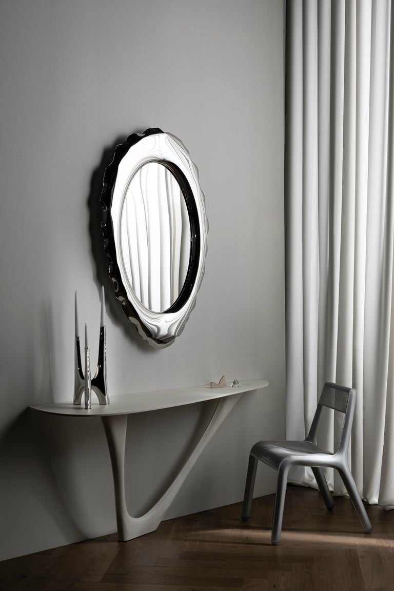 Polished Contemporary Wall Mirror 'Silex' by Zieta, Stainless Steel For Sale