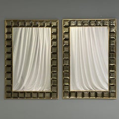 Contemporary, Wall Mirrors, Bronze Faceted Square Murano Glass, Italy, 2023