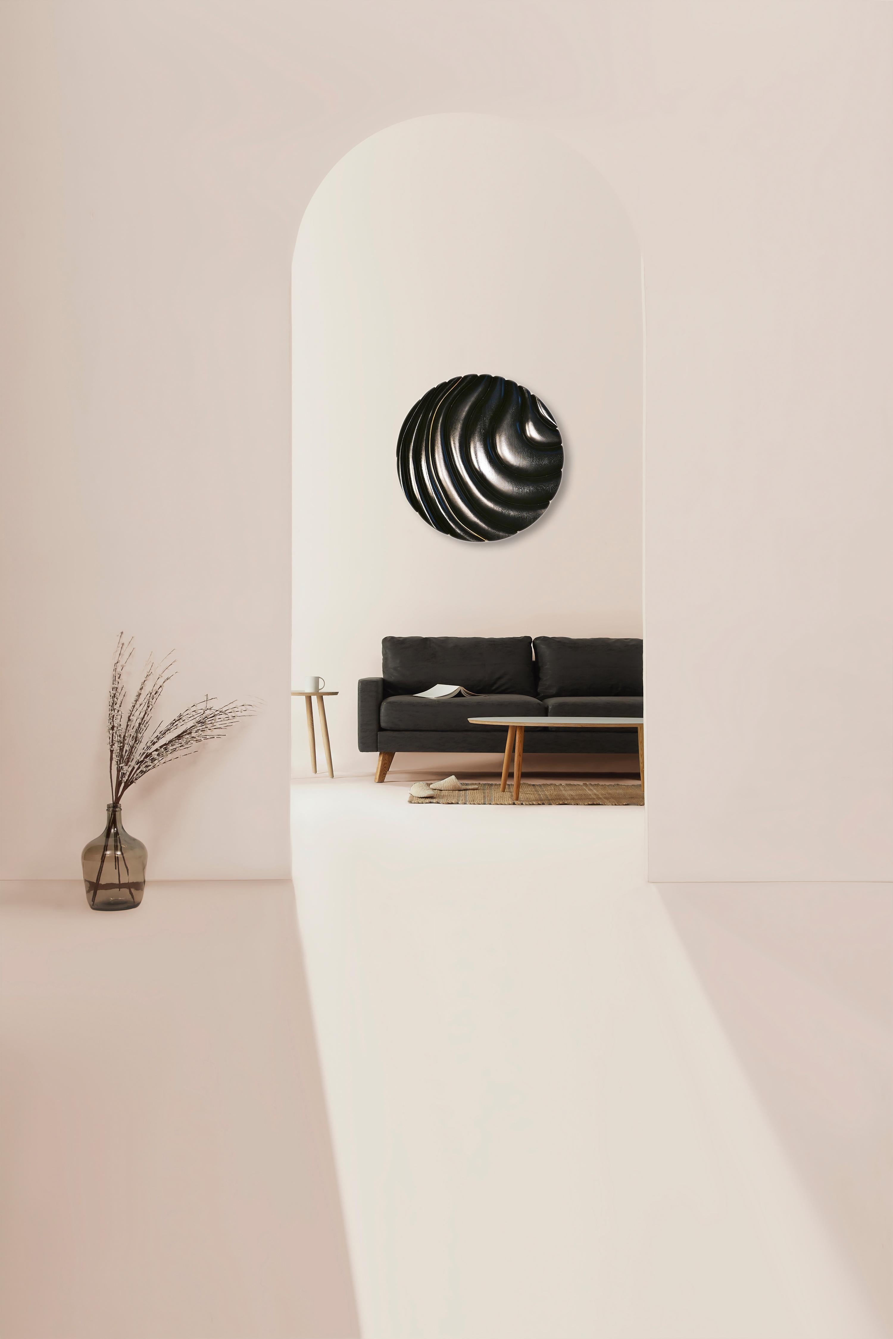 Wood Contemporary Wall Mounted Sculpture from 'Delta' Series by James Rowland