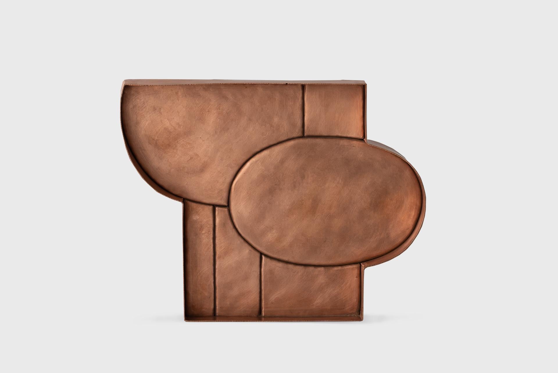 Copper Contemporary Wall Object 1, Textured Natural Dark Lacquer, Seung Hyun Lee, Korea For Sale