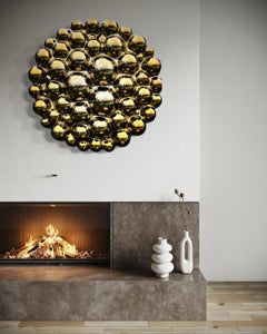 Contemporary Wall Sculpture Bubbles Gold