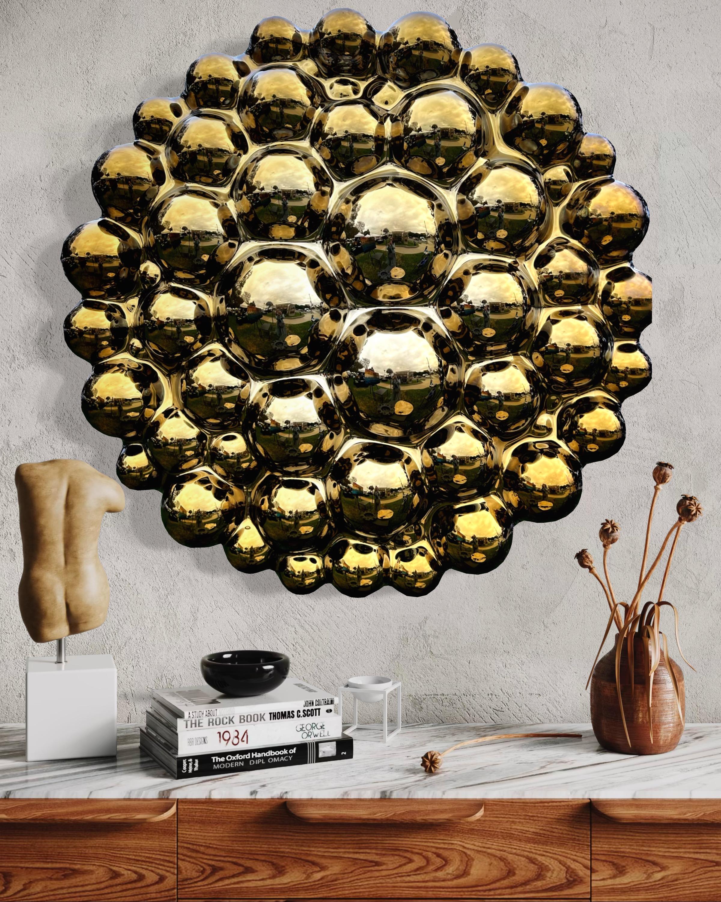 Zeitgenössische Wandskulptur Bubbles Gold (Ukrainisch) im Angebot