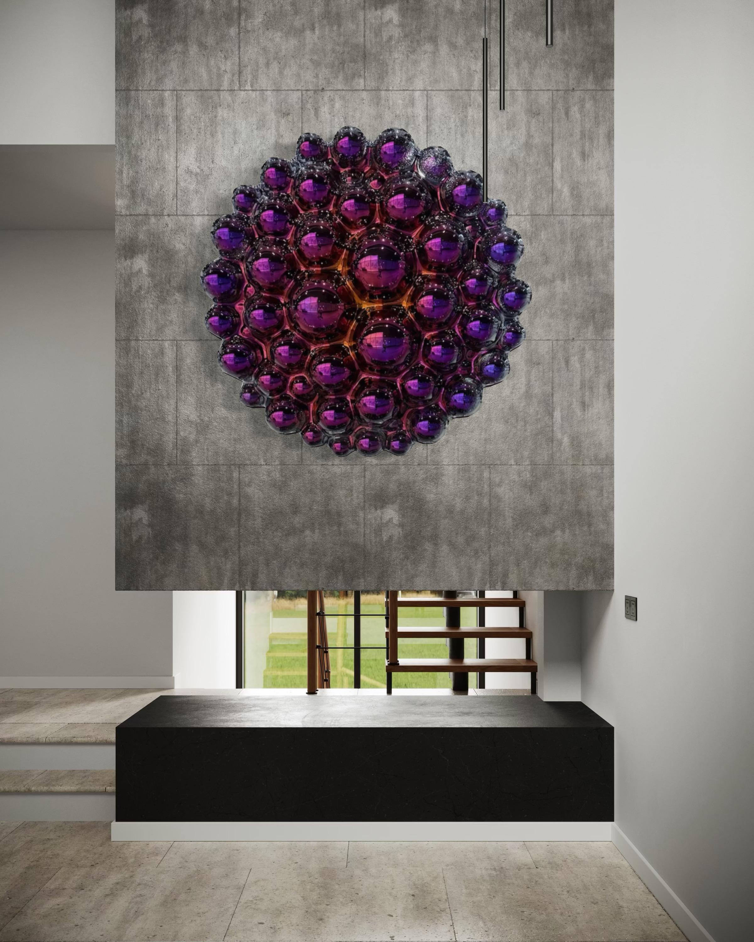 Zeitgenössische Wandskulptur Bubbles Lila im Angebot 2