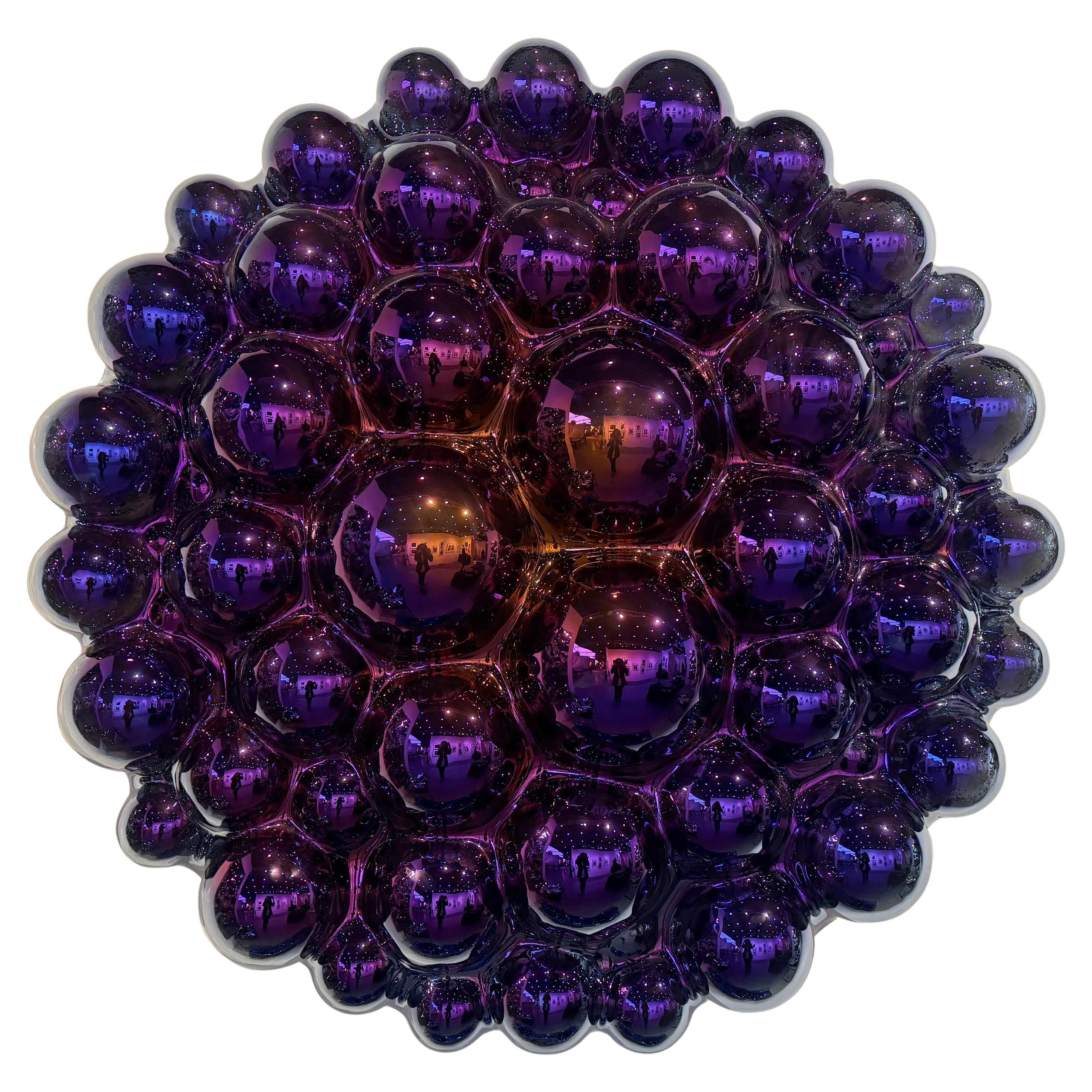 Contemporary Wall Sculpture Bubbles Purple