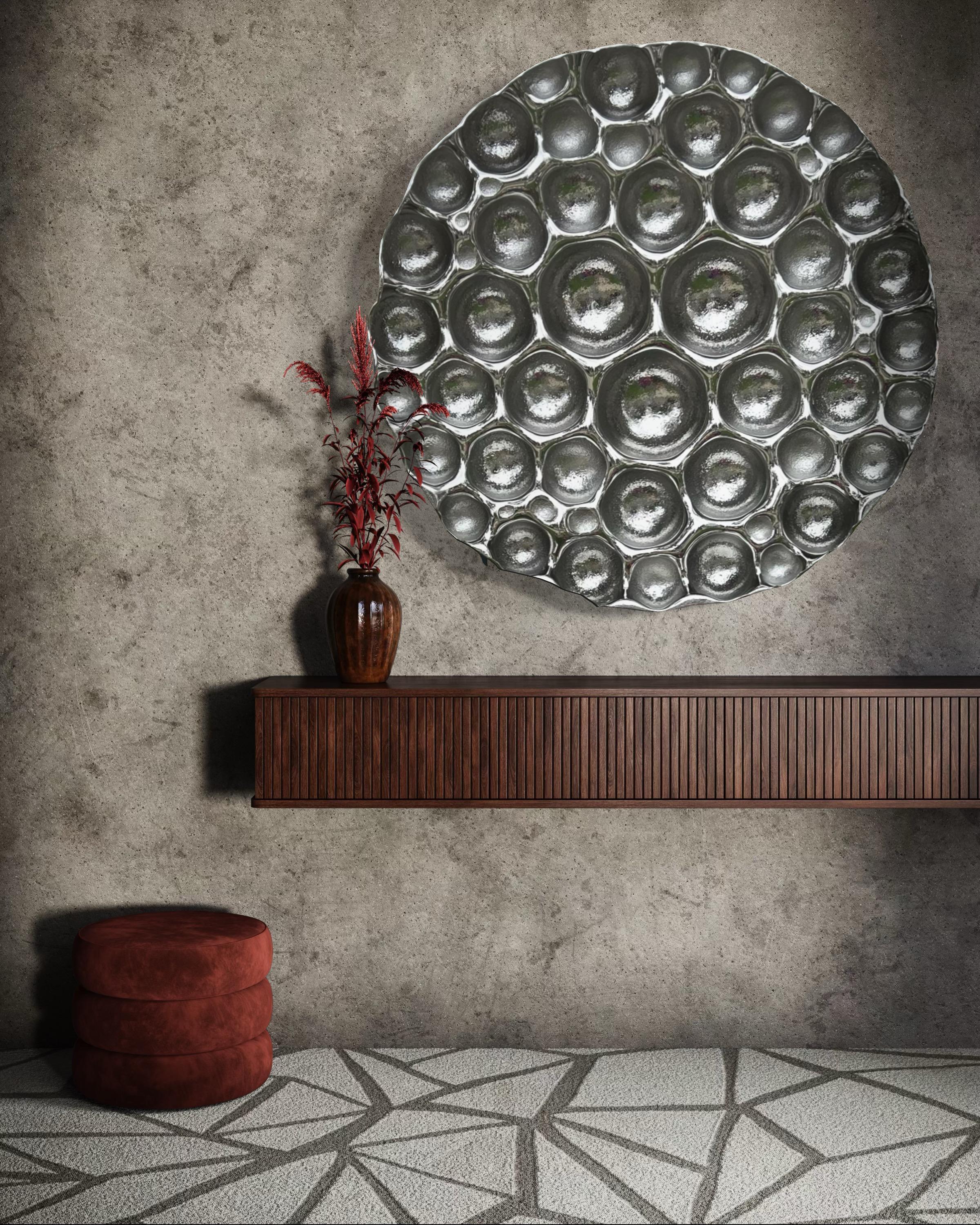 Zeitgenössische Wandskulptur Bubbles Reverse Silver (Moderne) im Angebot
