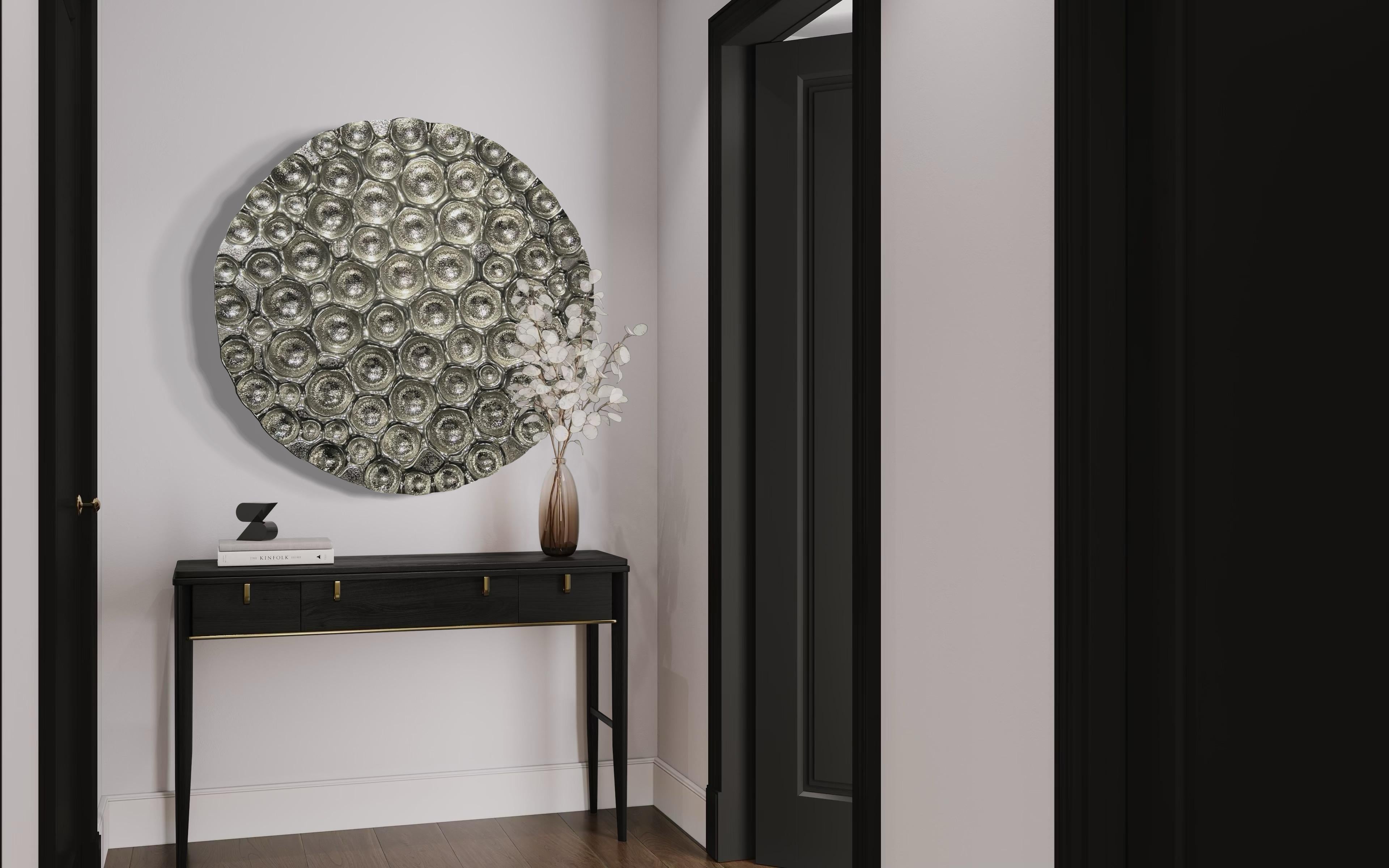 Zeitgenössische Wandskulptur Bubbles Reverse Silver (Ukrainisch) im Angebot