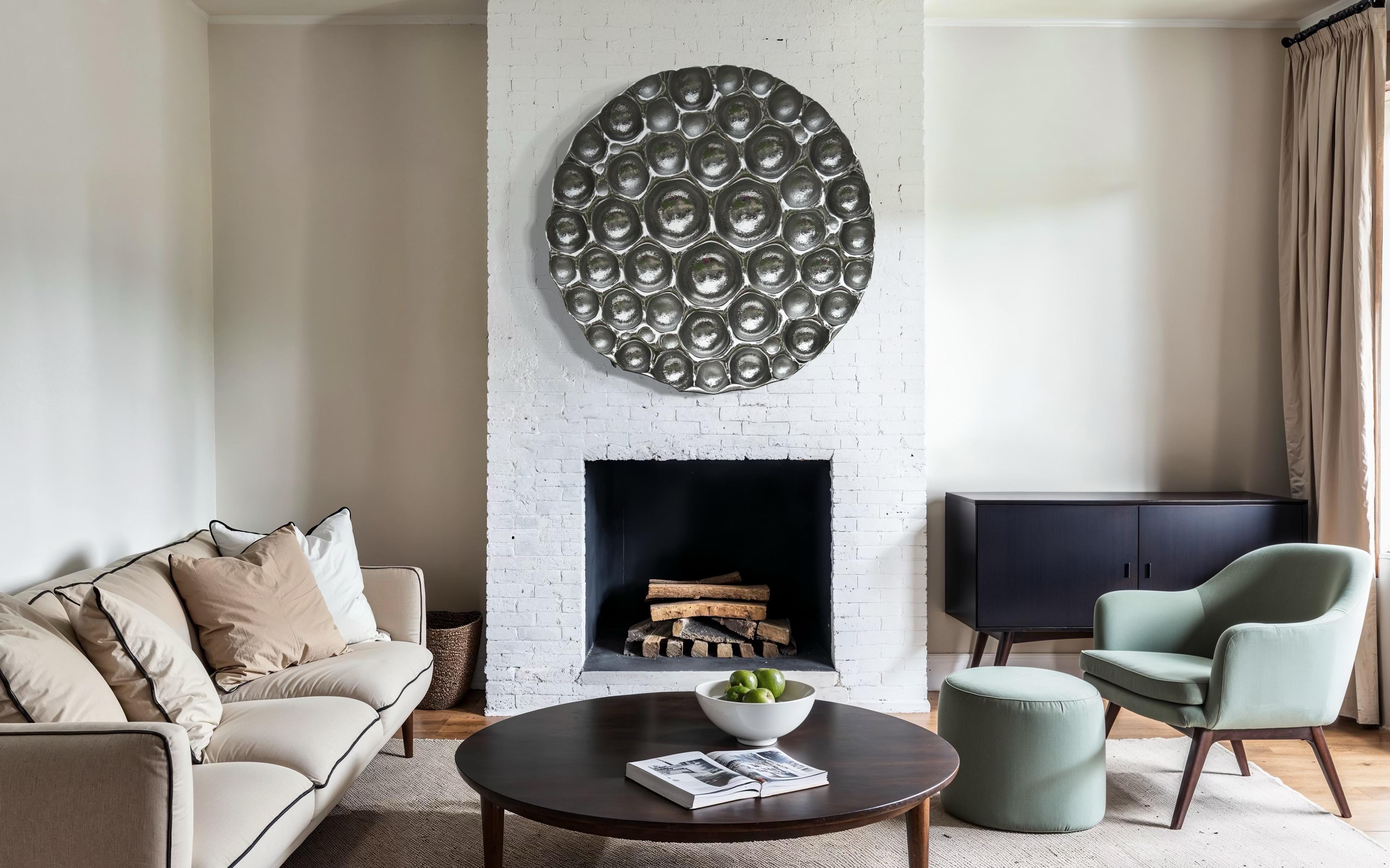 Zeitgenössische Wandskulptur Bubbles Reverse Silver (Ukrainisch) im Angebot