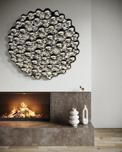 Escultura contemporánea de pared Burbujas Plata