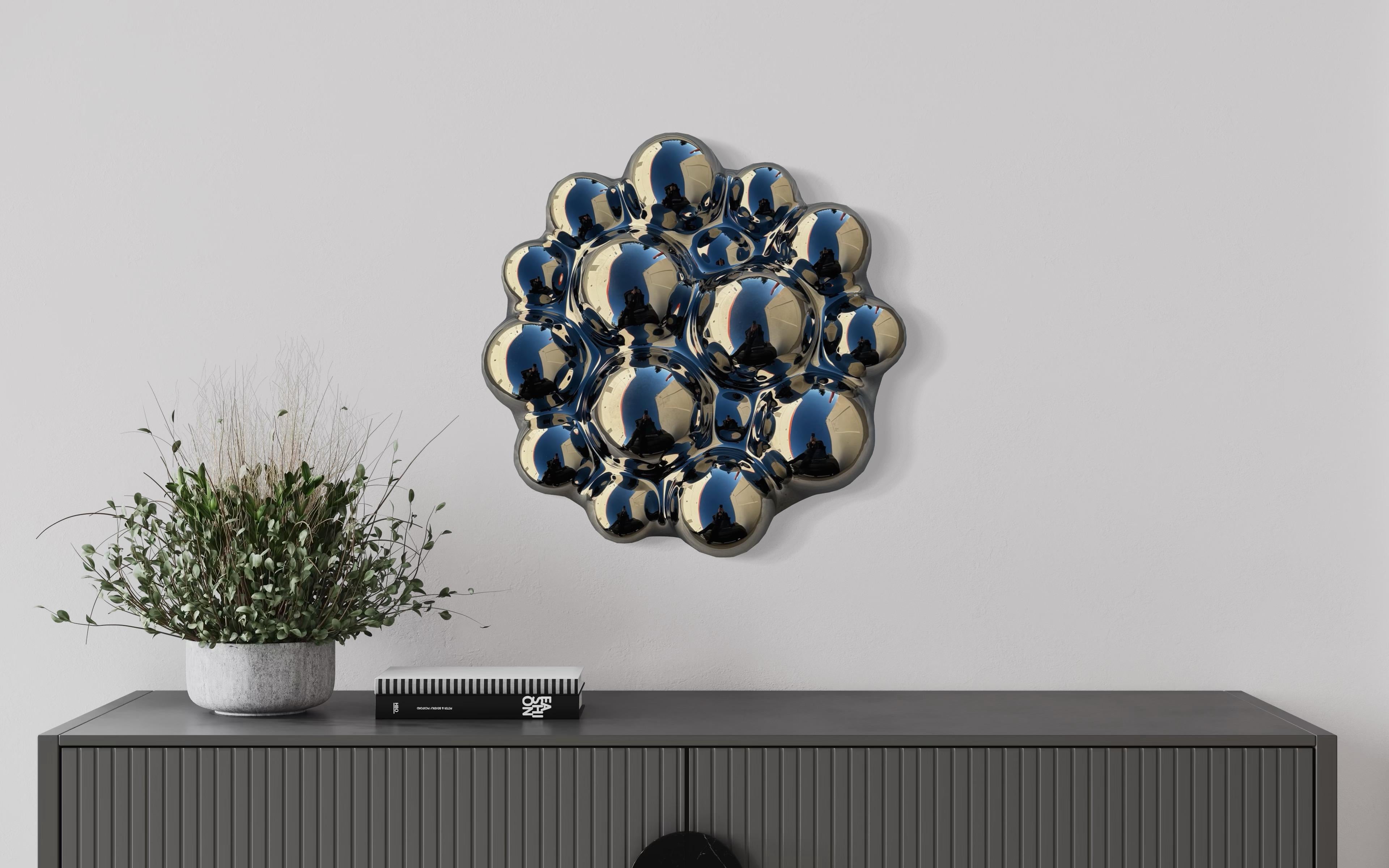 Zeitgenössische Wandskulptur Bubbles Silver im Zustand „Neu“ im Angebot in West Hollywood, CA