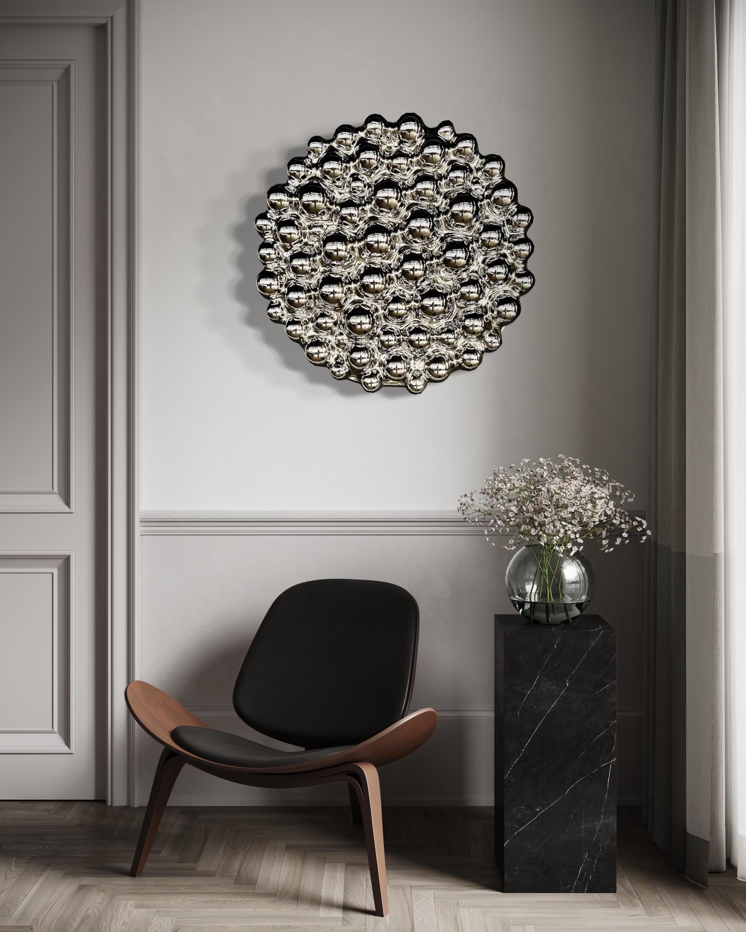Zeitgenössische Wandskulptur Bubbles Silver (21. Jahrhundert und zeitgenössisch) im Angebot