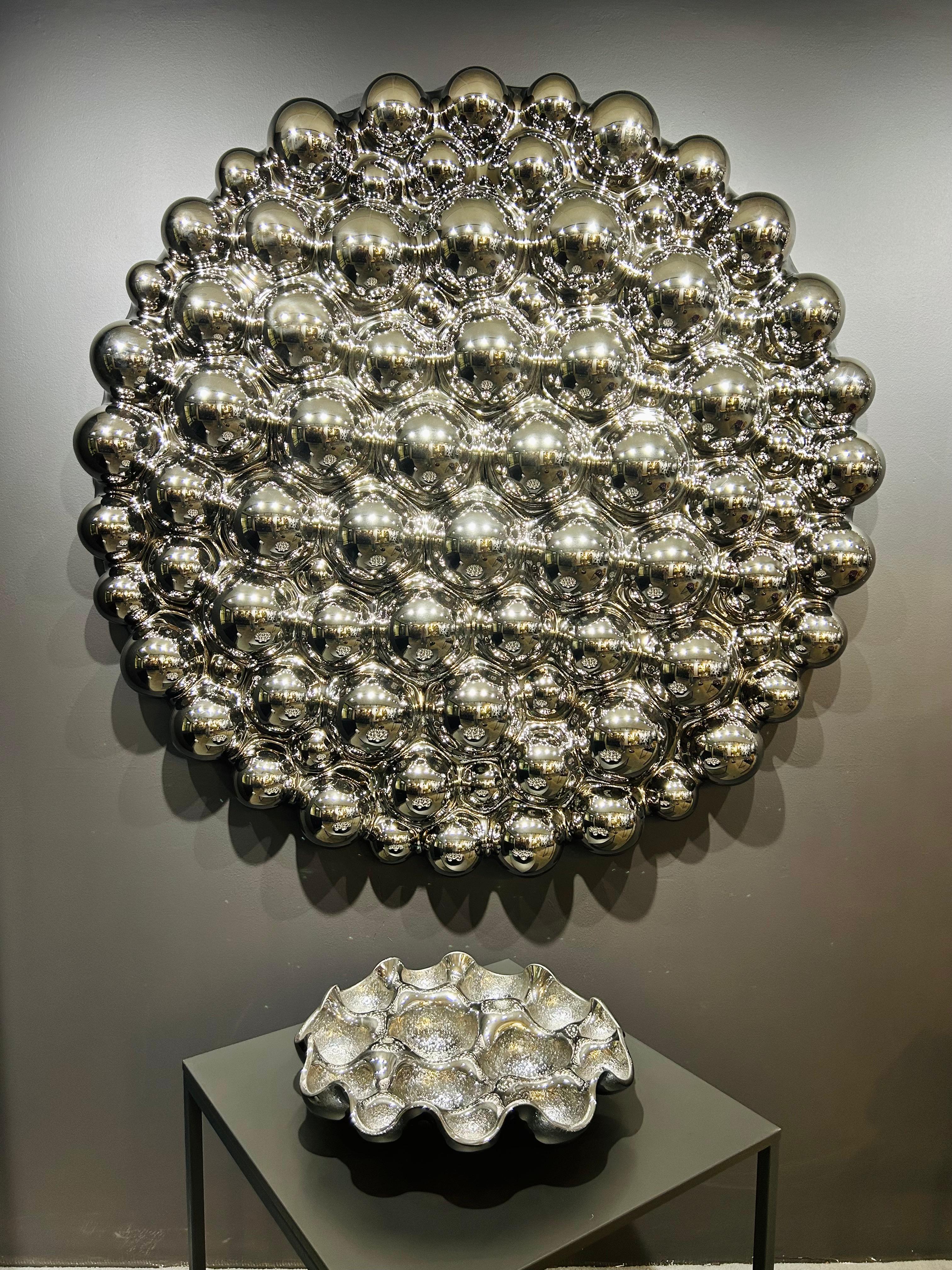 Sculpture murale contemporaine Bulles Silver en vente 1