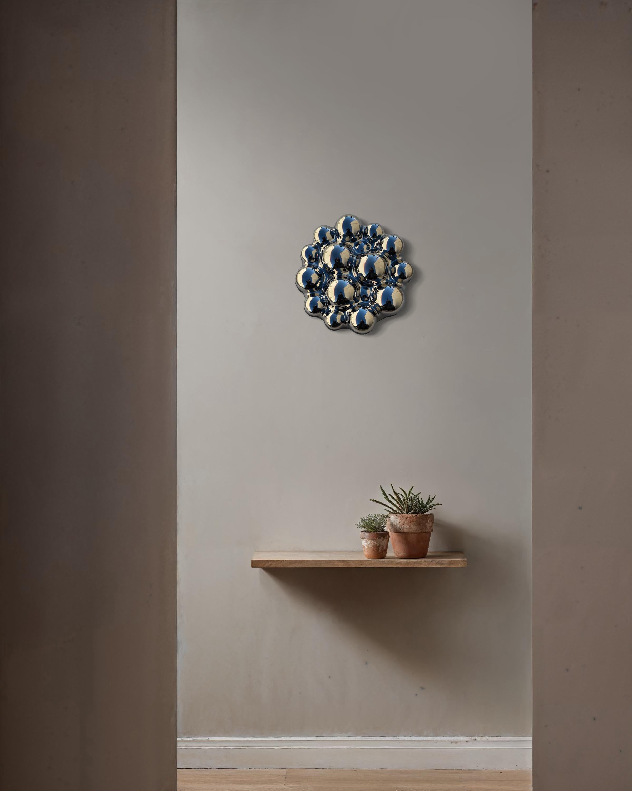 Zeitgenössische Wandskulptur Bubbles Silver im Angebot 1