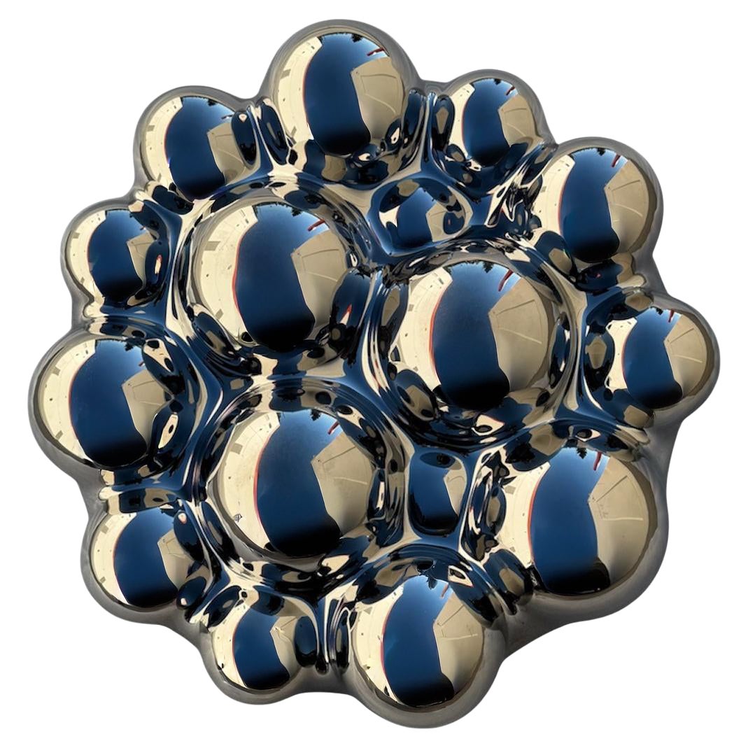 Zeitgenössische Wandskulptur Bubbles Silver