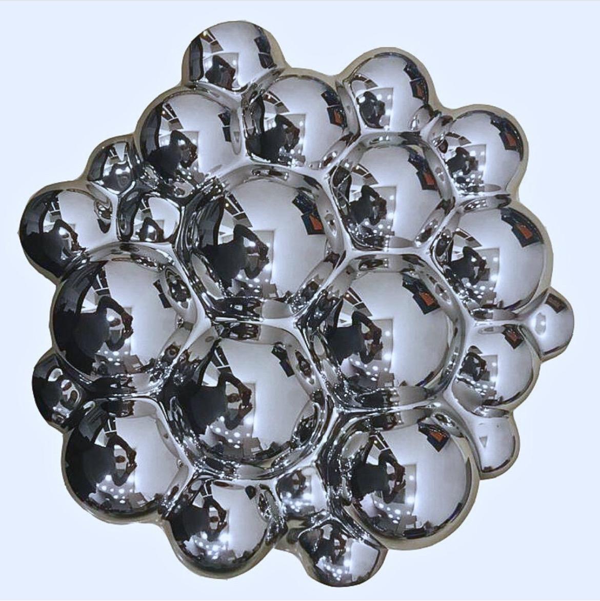 Contemporary Wall Sculpture Bubbles Silver