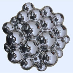 Contemporary Wall Sculpture Bubbles Silver