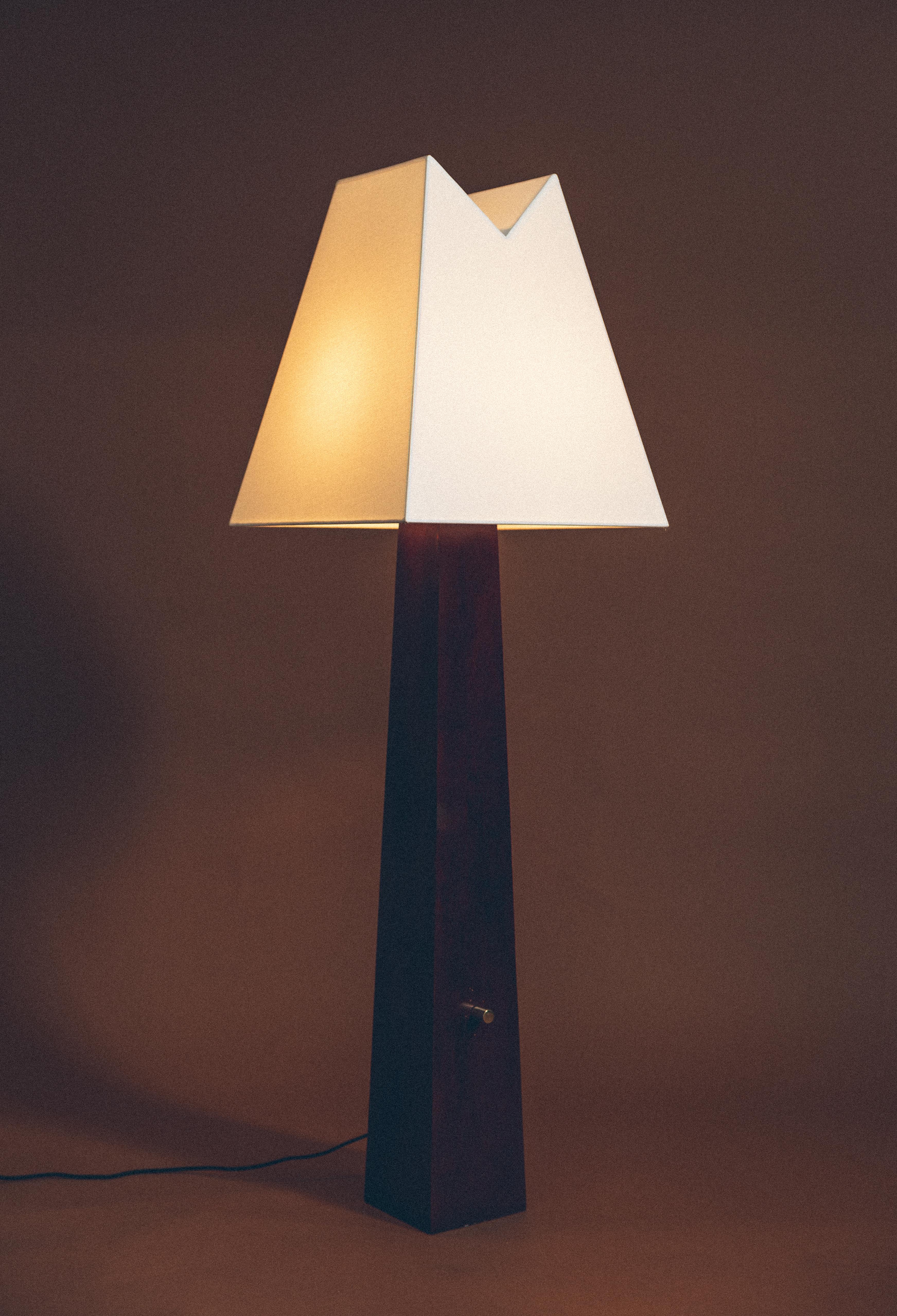 Modern Contemporary Walnut Alpine Floor Lamp by ASTRAEUS CLARKE Made in Brooklyn, NY For Sale