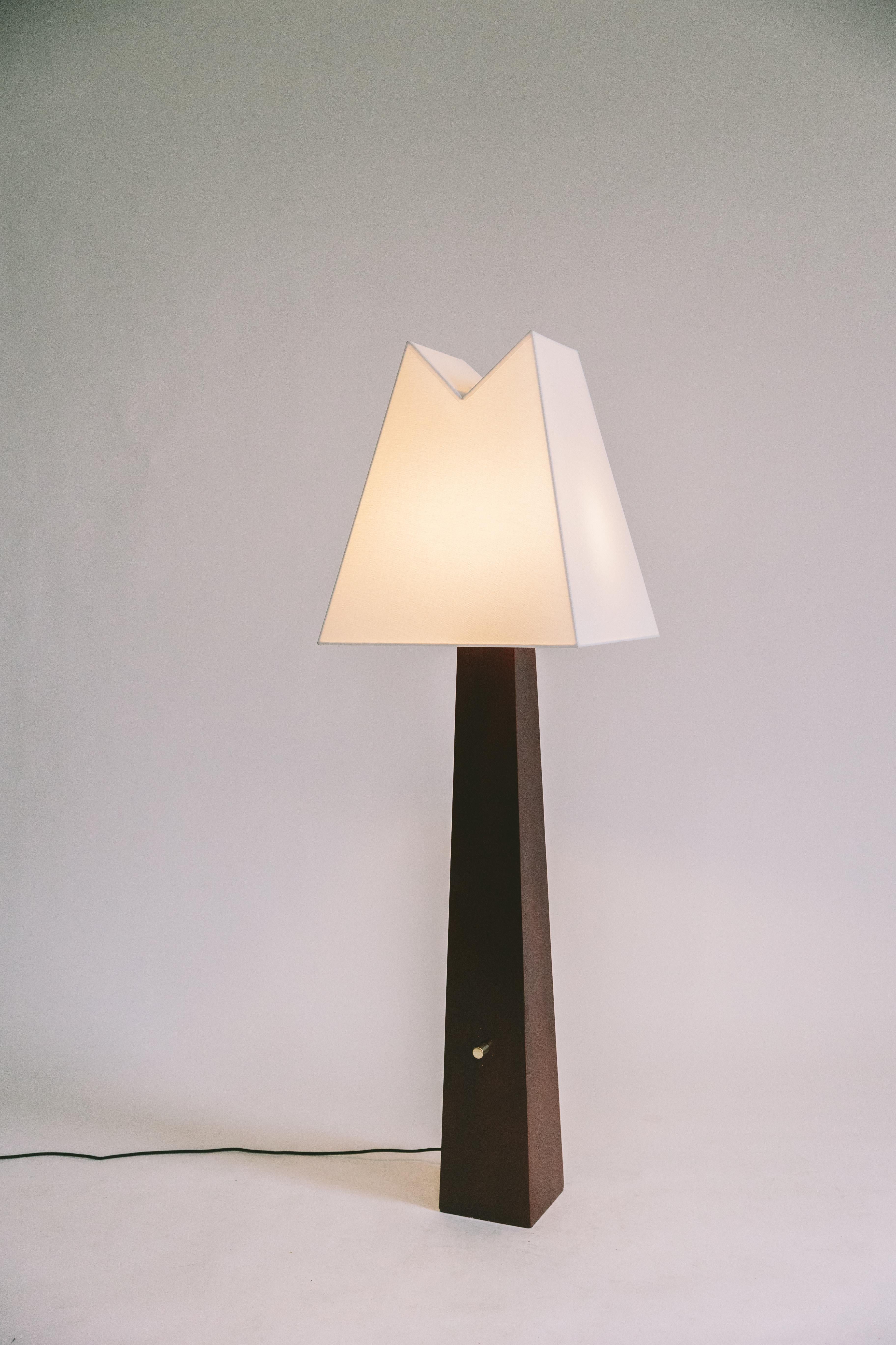 American Contemporary Walnut Alpine Floor Lamp by ASTRAEUS CLARKE Made in Brooklyn, NY For Sale