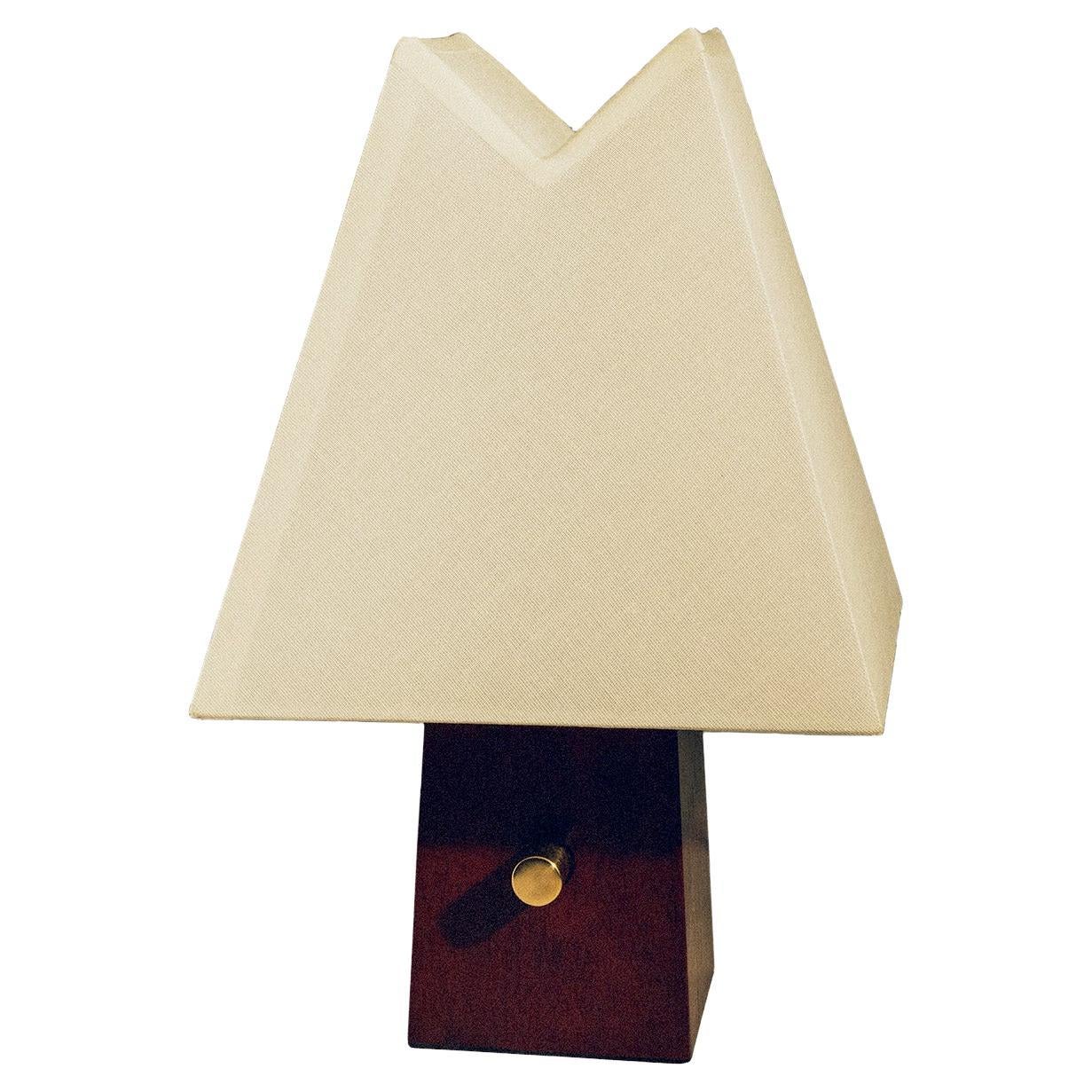 Contemporary Walnut Alpine Table Lamp by ASTRAEUS CLARKE Made in Brooklyn, NY For Sale