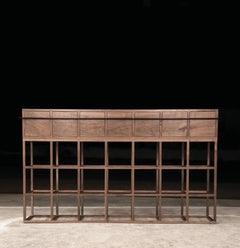 Contemporary Virginia Console Walnut and Bronze Credenza