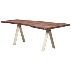 Contemporary Walnut and Bronze table by Johannes Hock 'f'