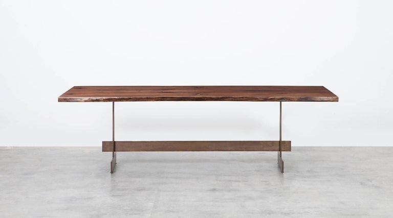 Contemporary Walnut And Bronze Table By Johannes Hock G For Stunning Table By Contemporary Artist Johannes Hock The Shape Is Inspired An Originally Monastery