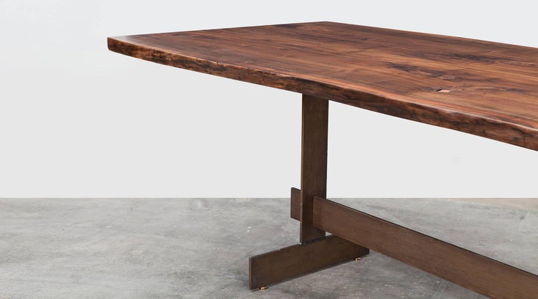 Contemporary Walnut And Bronze Table By Johannes Hock G For Modern Contemporary Walnut And Bronze Table By Johannes Hock G
