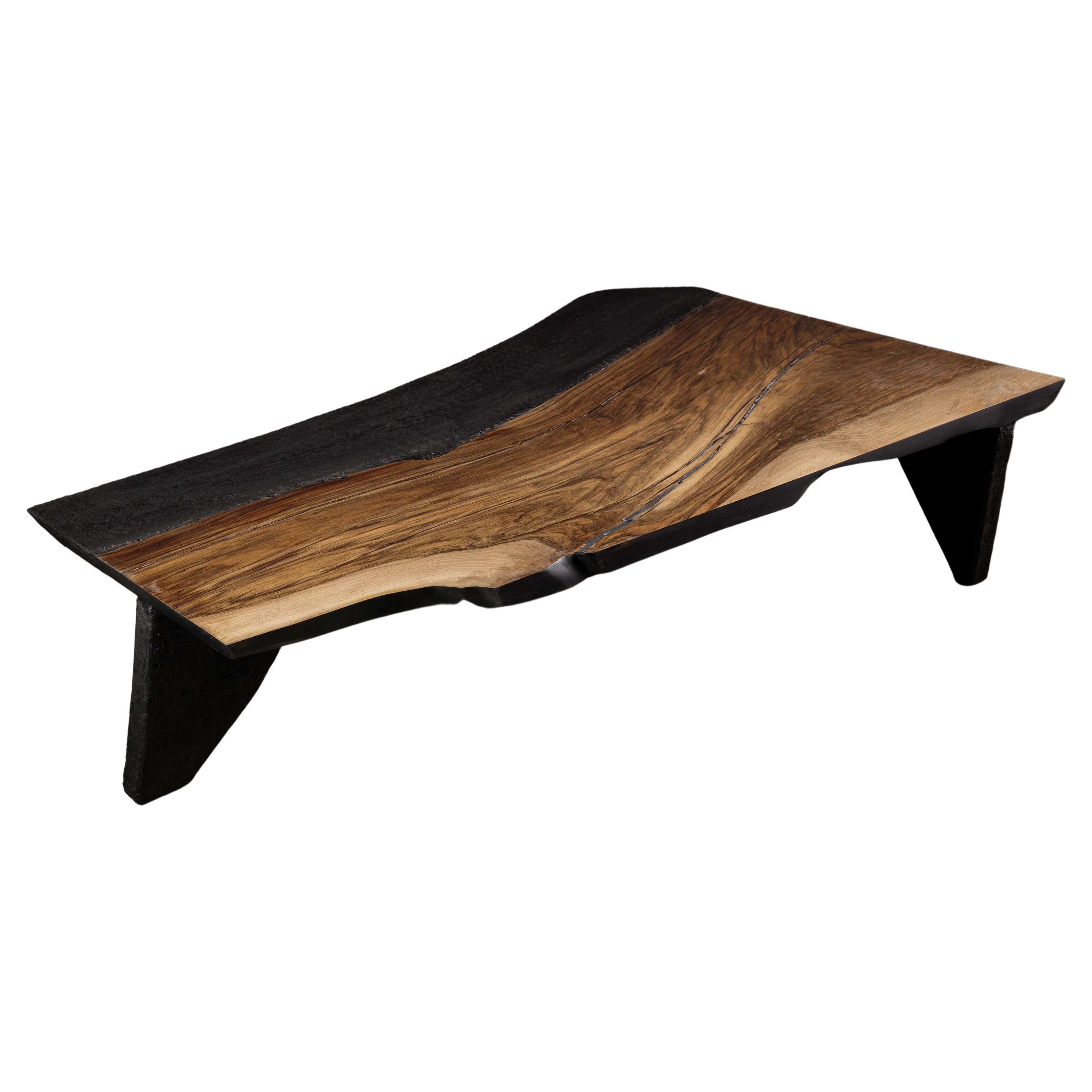 Contemporary Walnut Brutalist Coffee Table by Eero Moss - EM106 For Sale