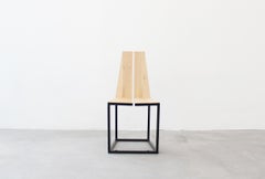 Contemporary Walnut/Chestnut and Iron Chair