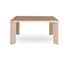 Solid Walnut Dining Table with Pink Lacquered Legs