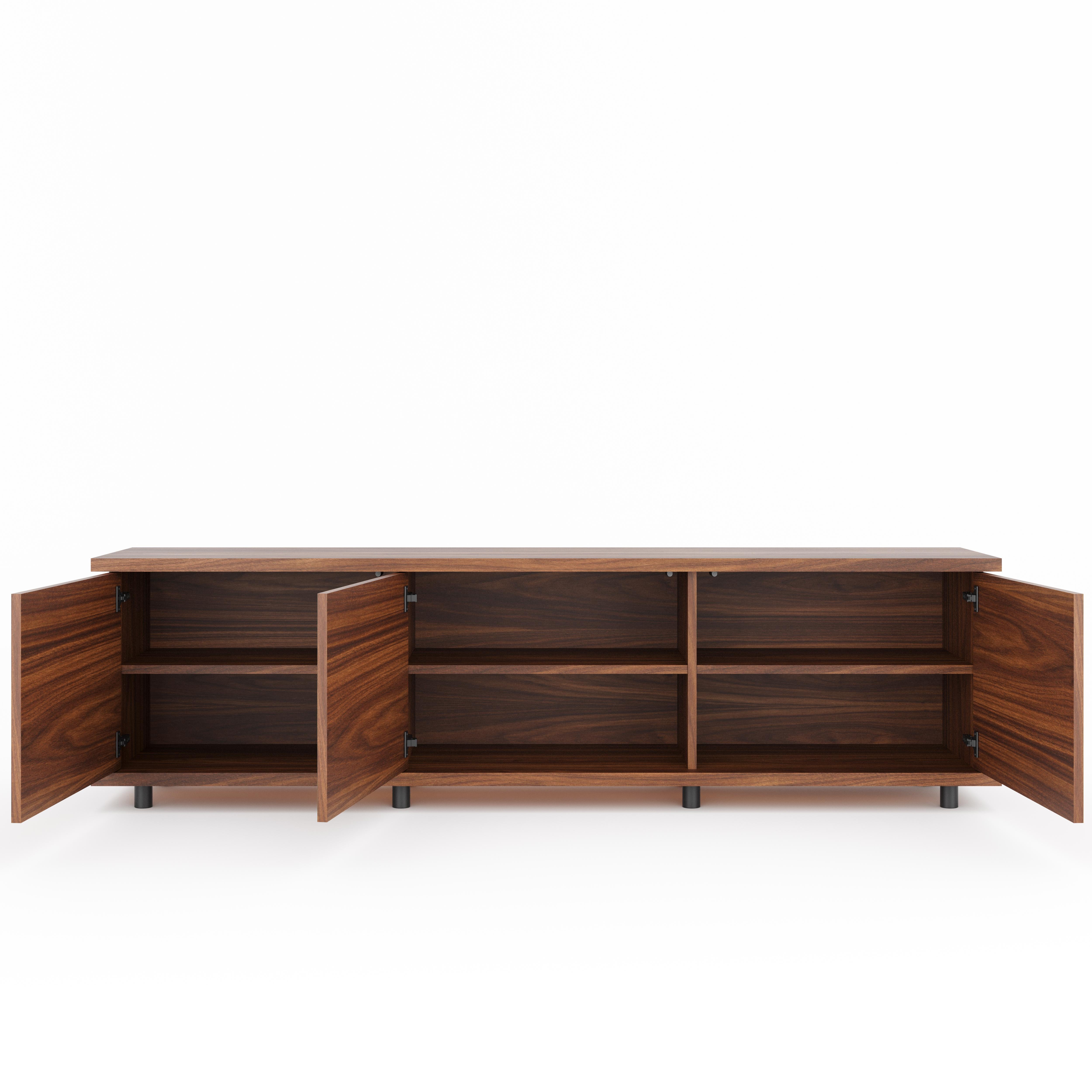 Polacco Credenza contemporanea in noce con intarsio geometrico, buffet moderno di metà secolo in vendita