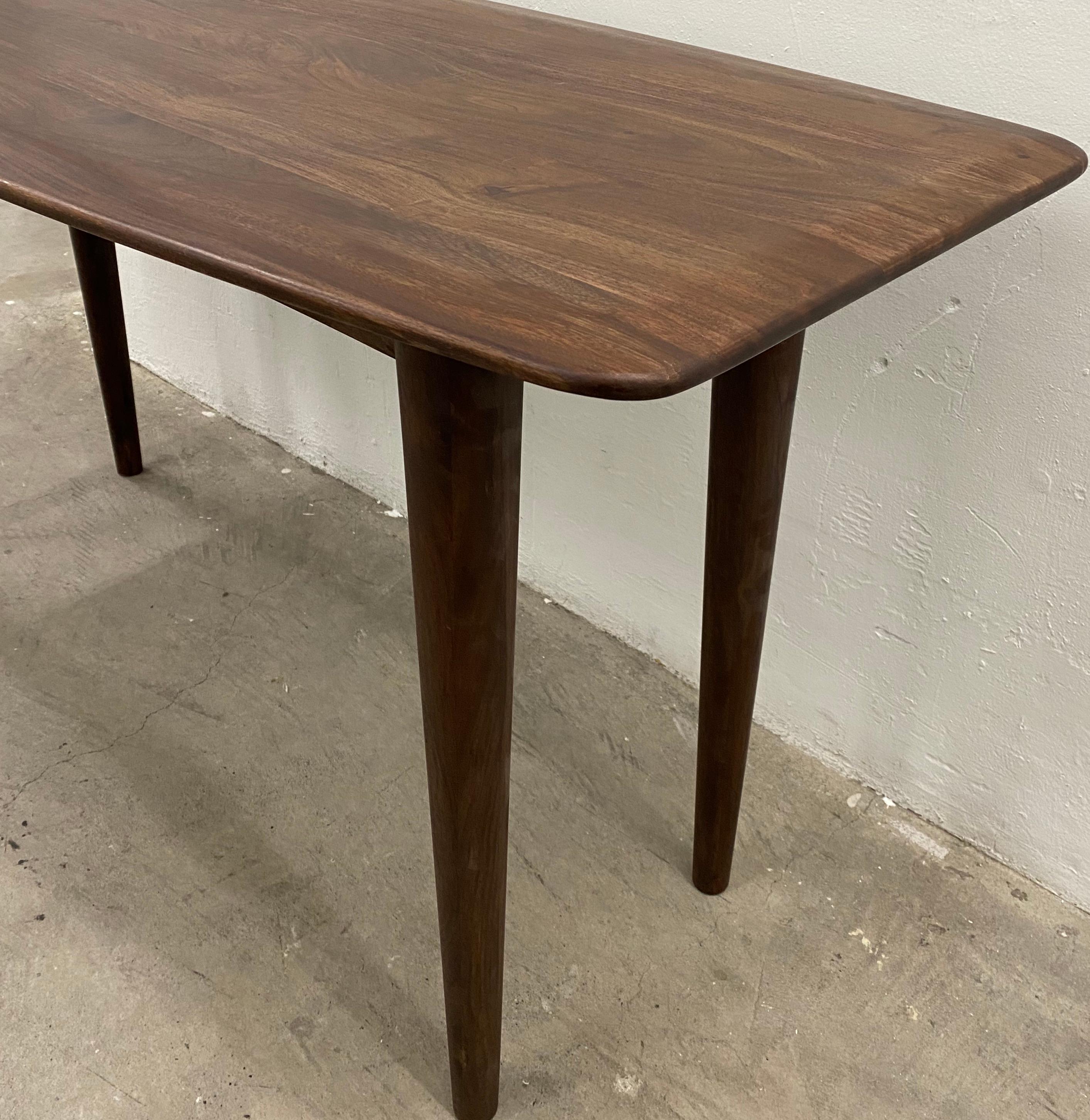 Contemporary Walnut Table for Console, Dining, or Desk In Distressed Condition In San Francisco, CA