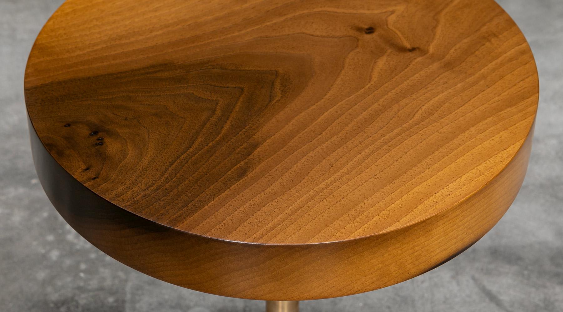 Stunning side table by contemporary German Artist Johannes Hock.
The inherent beauty of the wood becomes visible with this table. 
Designed, developed and handcrafted by Atelier Johannes Hock, Frankfurt, Germany.