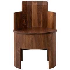 Contemporary Walnut Wood Cooperage Chair by Fort Standard, in Stock