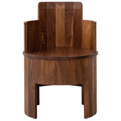 Contemporary Walnut Wood Cooperage Occasional Chair by Fort Standard