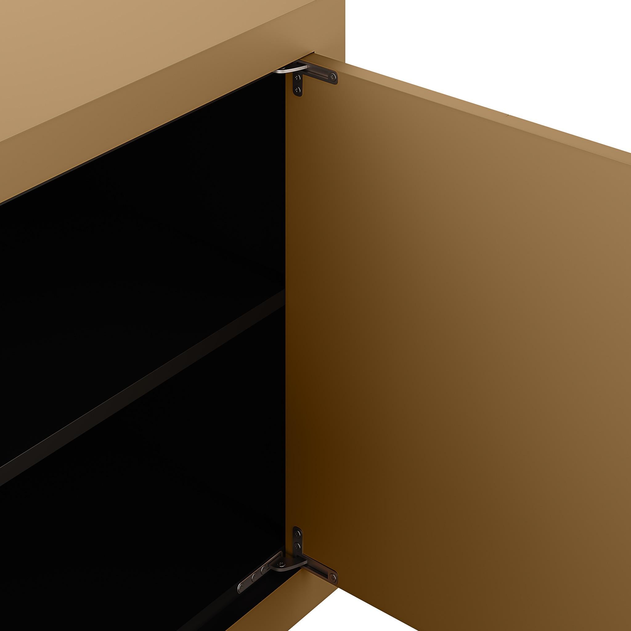 Mid-century Customizable Wood Sideboard Brown Mattlack, 2 Türen & 2 Schubladen (21. Jahrhundert und zeitgenössisch) im Angebot