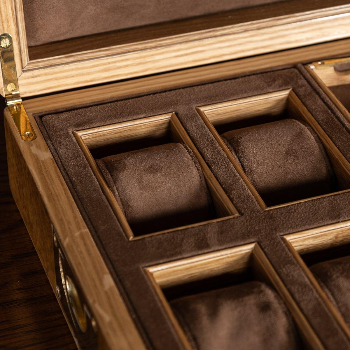 Contemporary Watch & Jewellery Box Made In Pollard Oak For Sale 4