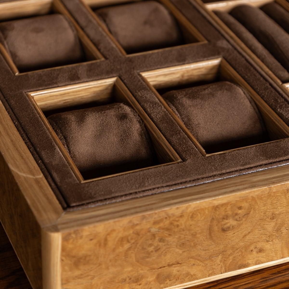 Contemporary Watch & Jewellery Box Made In Pollard Oak For Sale 5