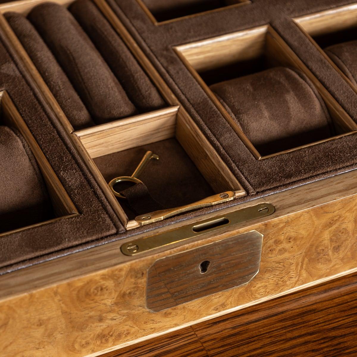 Contemporary Watch & Jewellery Box Made In Pollard Oak For Sale 7