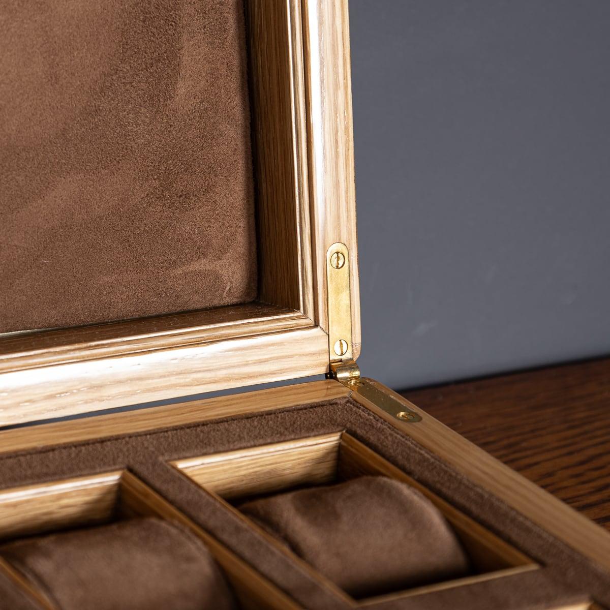 Contemporary Watch & Jewellery Box Made In Pollard Oak For Sale 11