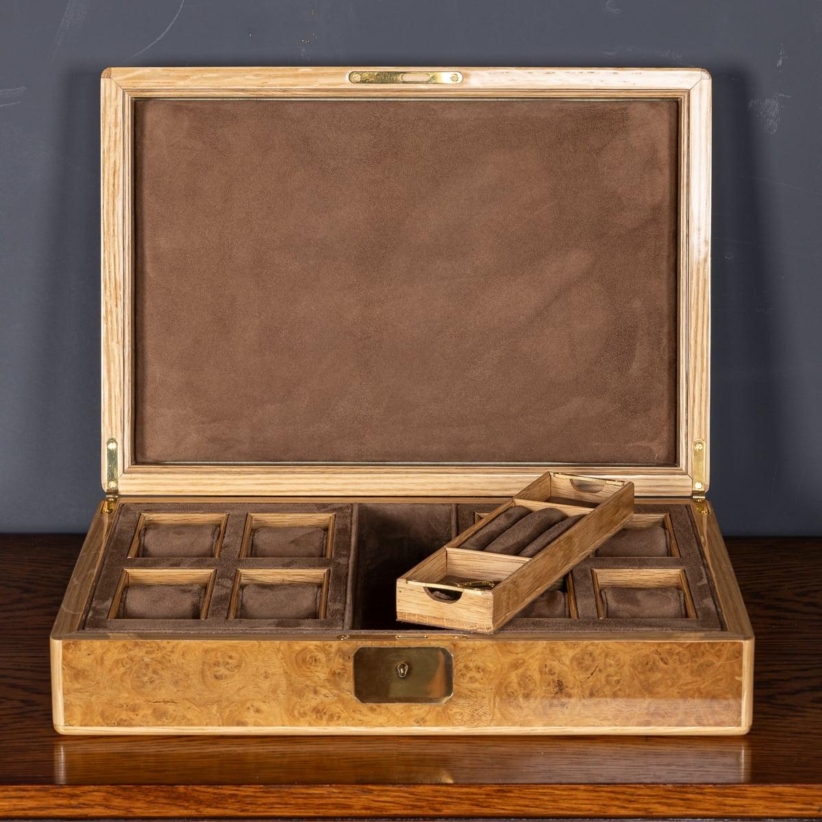 Contemporary Watch & Jewellery Box Made In Pollard Oak For Sale 3