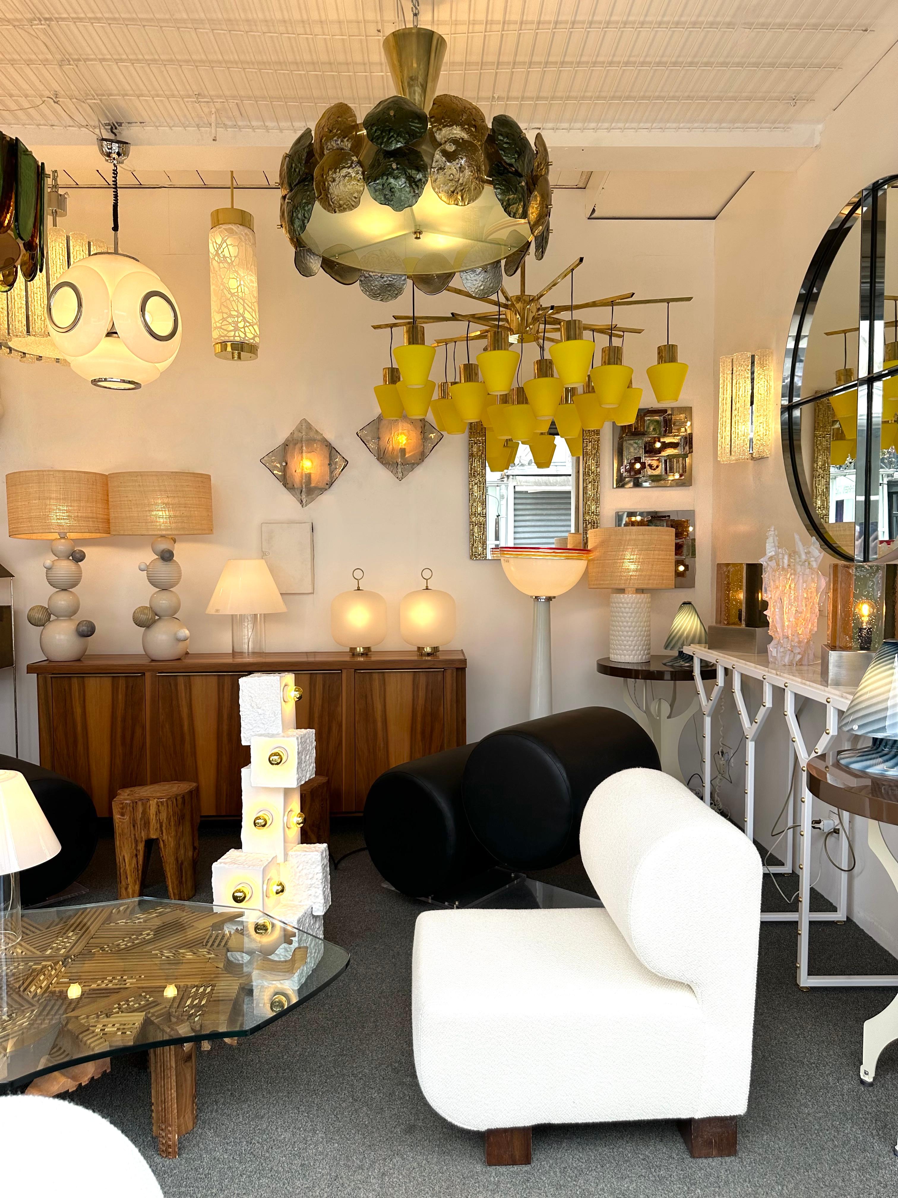 Lampadario Ninfea Contemporary Ottone e Vetro di Murano , Italia in vendita 7