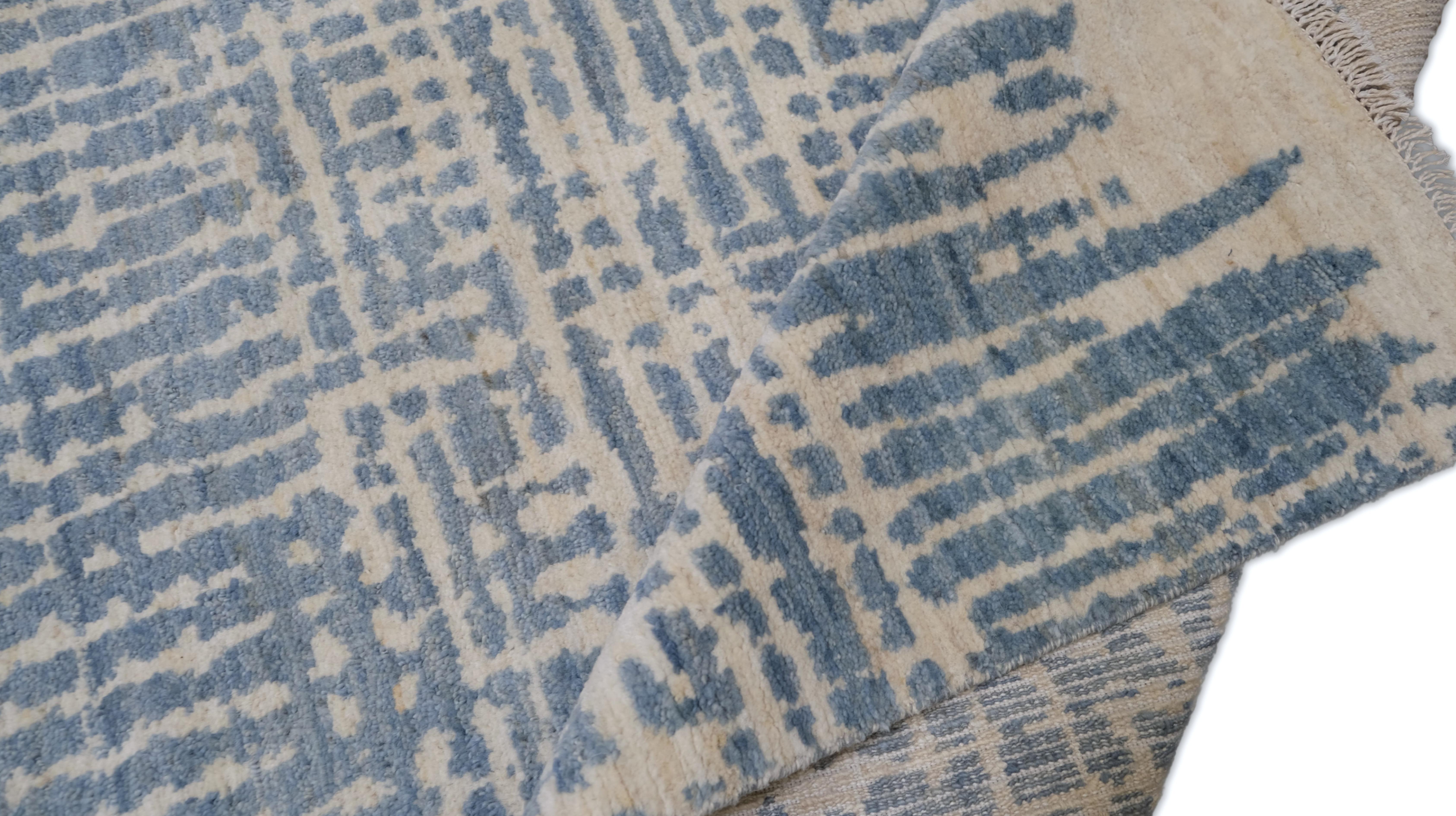 Tapis de laine bleu et ivoire Contemporary Waterworks 8'8''x12'' (en anglais) Neuf - En vente à Torrance, CA