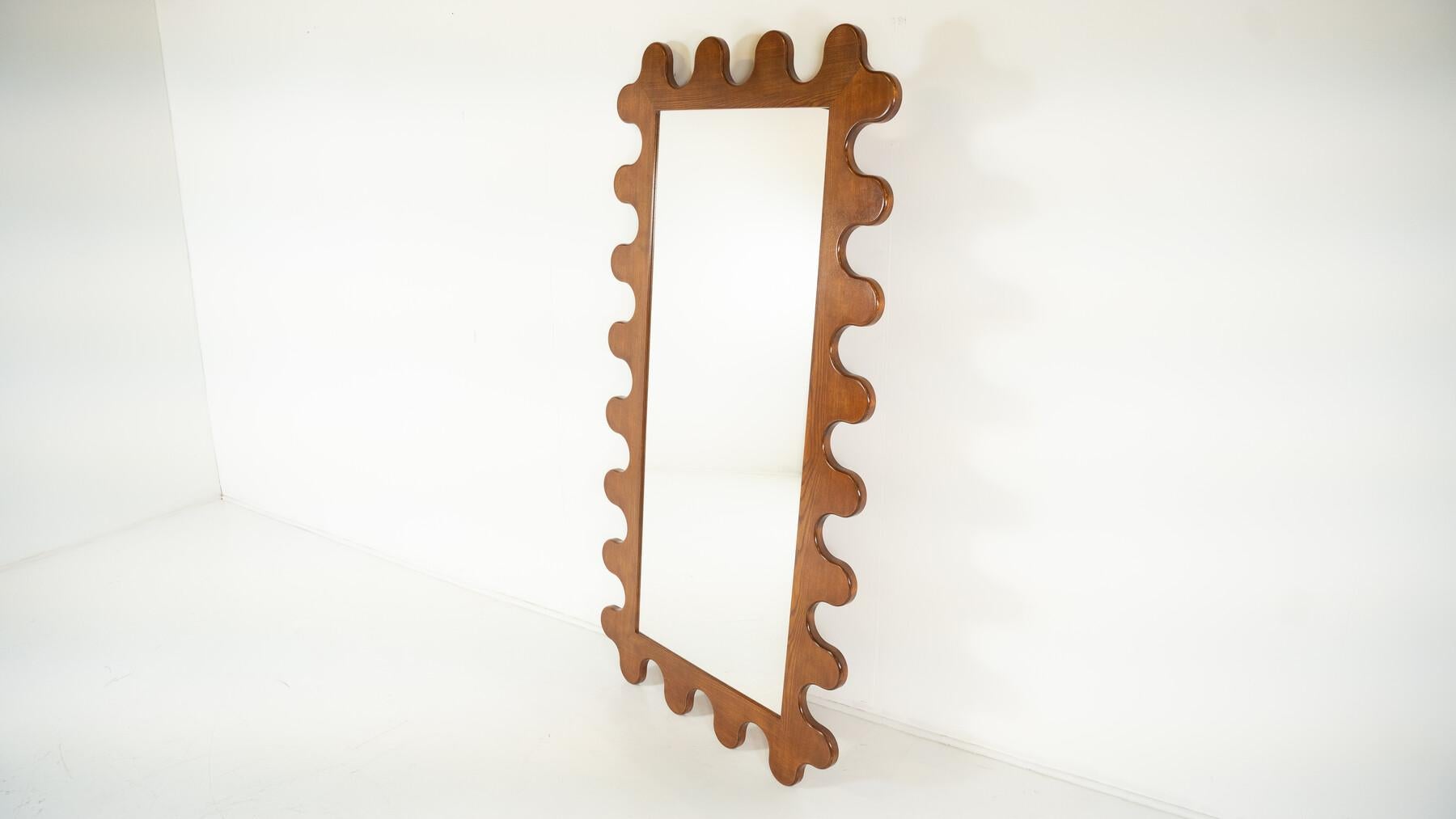 italien Miroir à vagues, Contemporary, Wood, Italy en vente