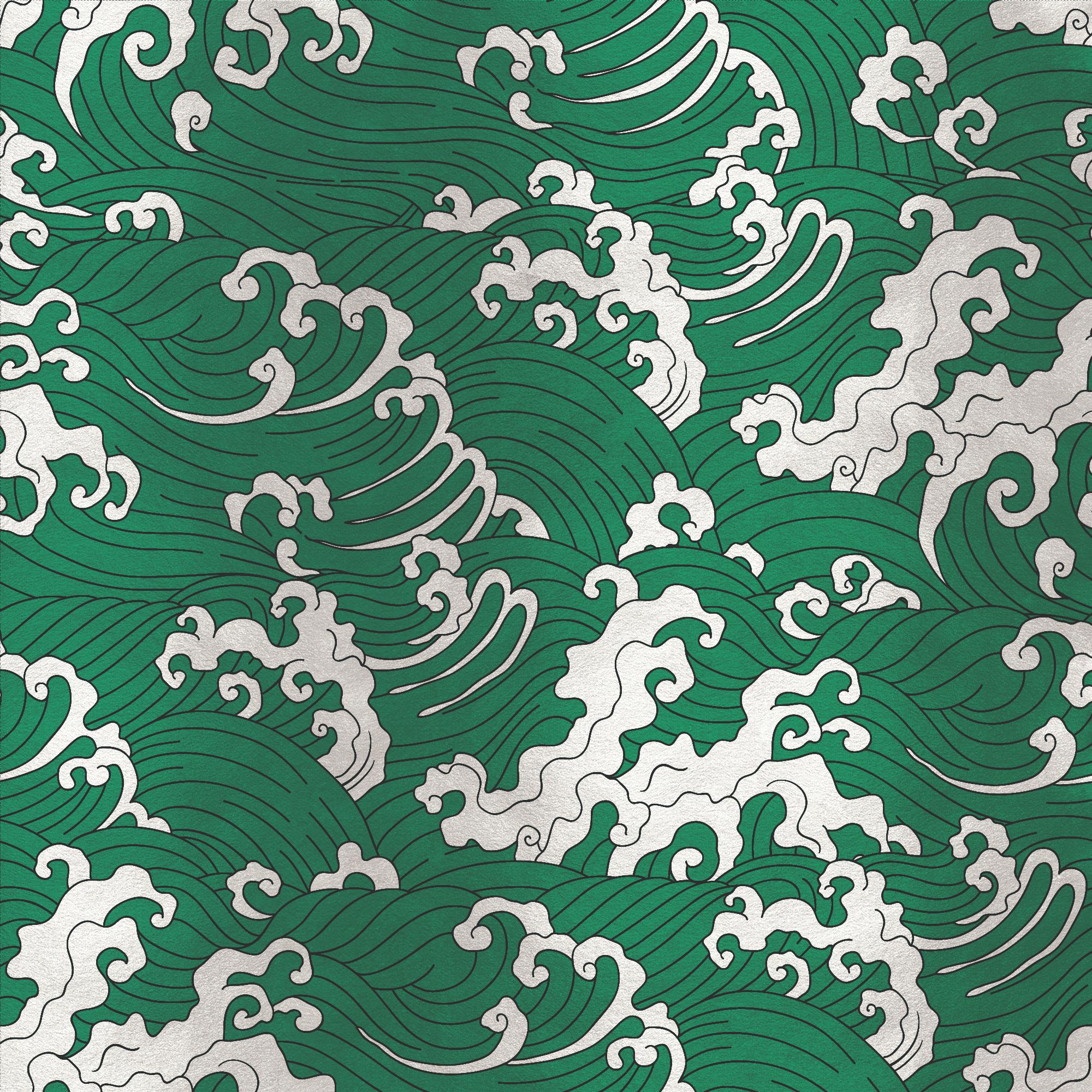 Modern Contemporary Waves Silk Panel For Sale