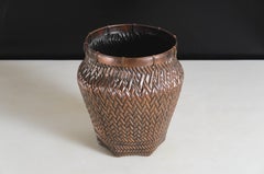 Contemporary Weave Design Vase in Copper by Robert Kuo, Limited Edition