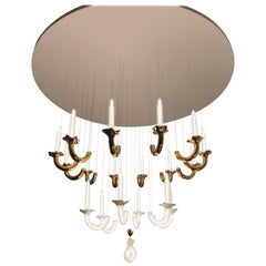 Contemporary "Wersailles 18 Or" Chandelier in Handmade Limoges Porcelain