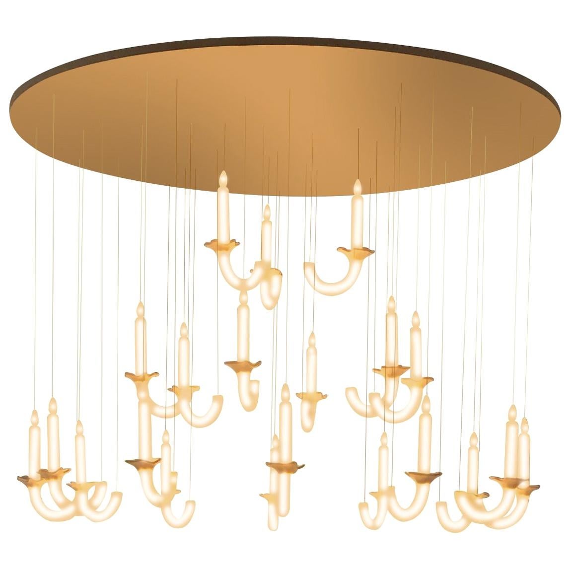Contemporary "Wersailles 21" Chandelier in Handmade Limoges Porcelain For Sale