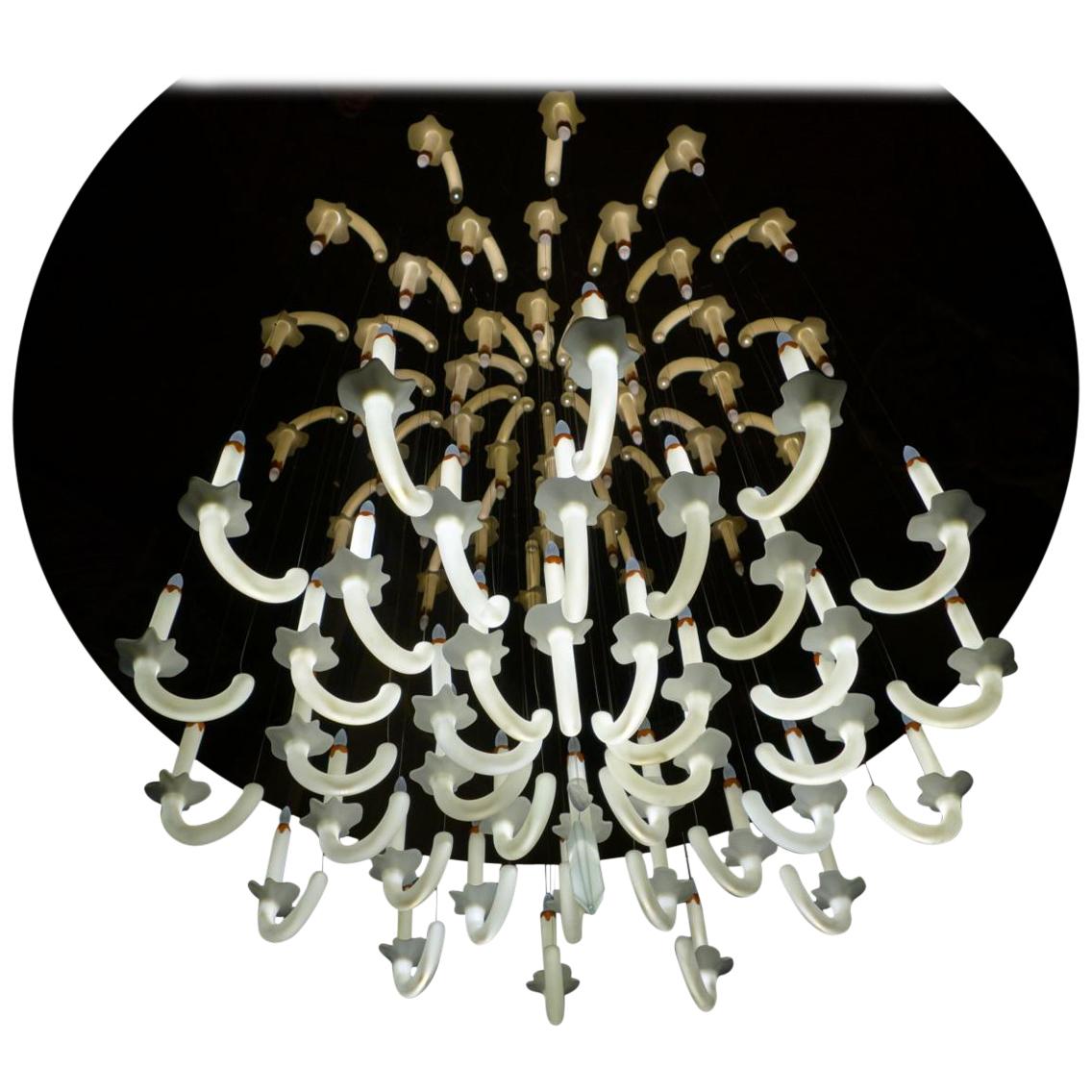 Contemporary "Wersailles Fleur" Chandelier in Handmade Limoges Porcelain For Sale