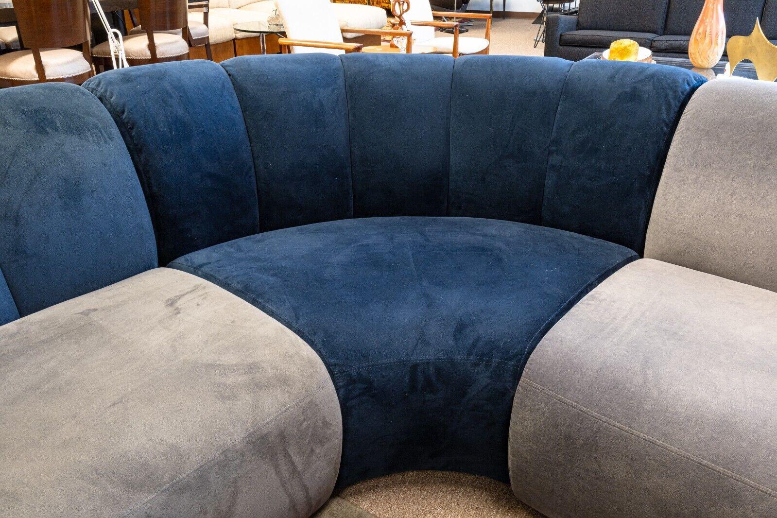Contemporary West Elm x Steelcase Belle Prototype Navy and Grey Sectional Sofa In Good Condition For Sale In Keego Harbor, MI